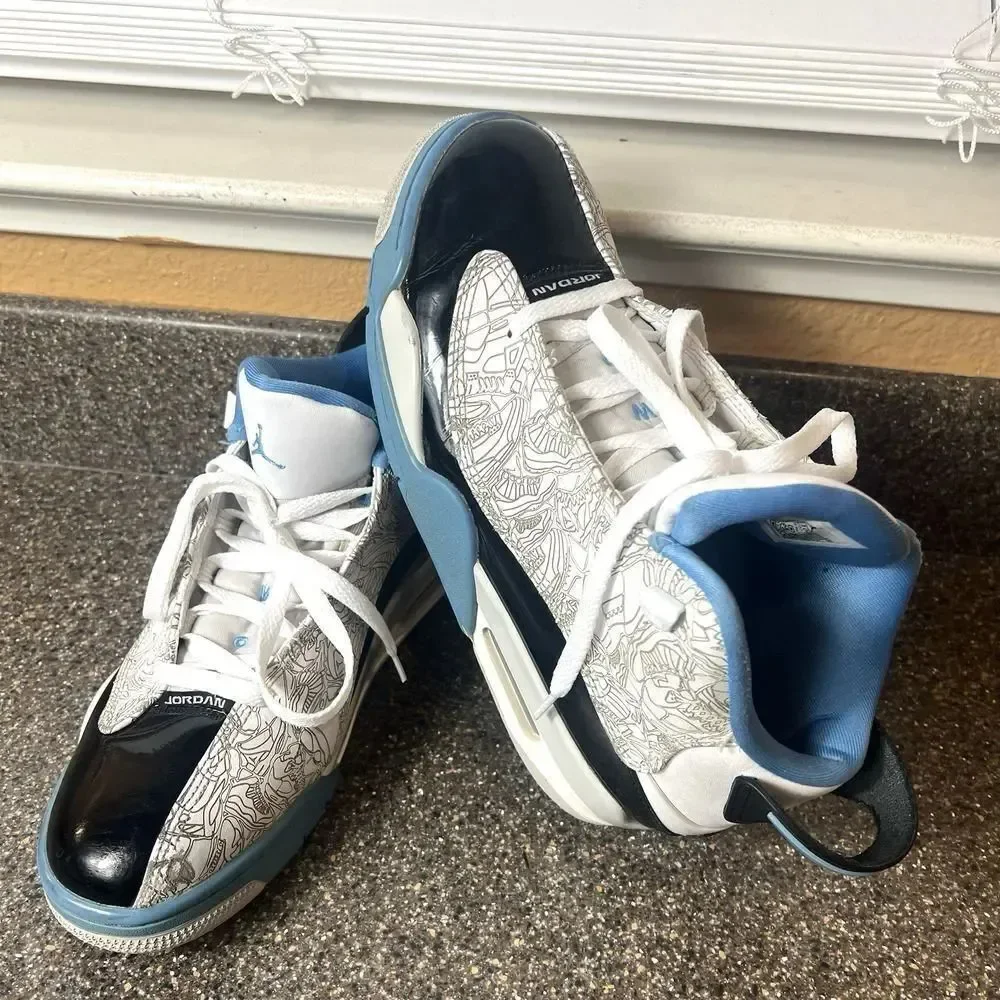 NIKE Air Jordan Dub Zero University of Blue White/Grey Sneaker 311046 114 Mens 8